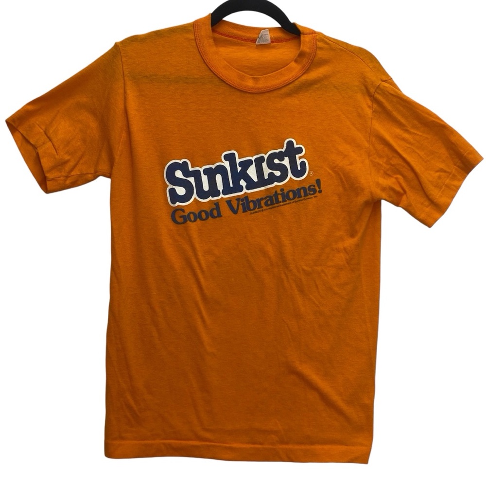 Rare Vintage 80s/90s Sunkist Good Vibrations Orange Soda Single Stitch T-Shirt